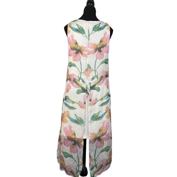 Elena Baldi Silk Floral Tunic Blouse Size Medium - Picture 3 of 9